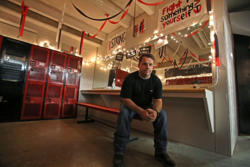 West ISD superintendent Marty Crawford sits in a small locker room that the high school...