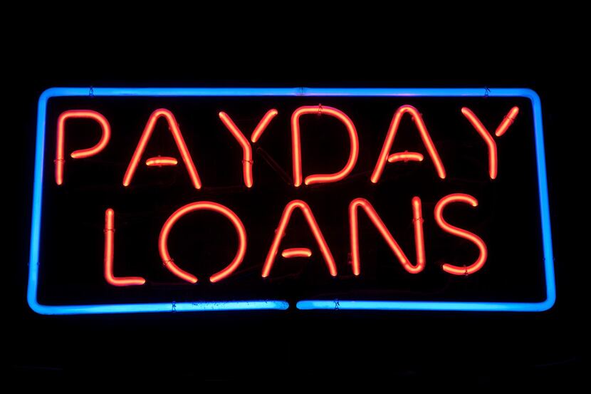 A  payday loan sign.