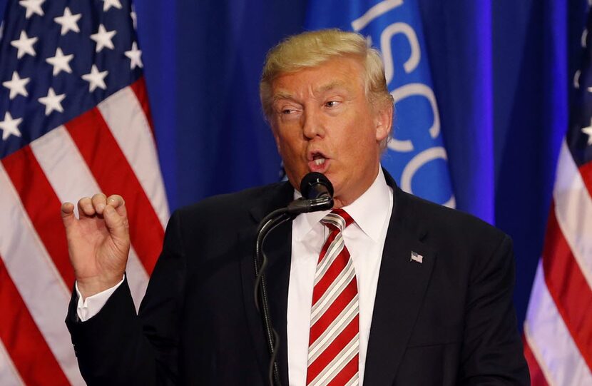 Donald Trump at an Aug. 16 campaign stop in West Bend, Wis. 