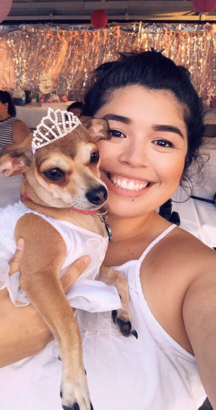 Lupita Conchita and mom Miranda Sanchez planned a quinceañera for the dog's 15th birthday.