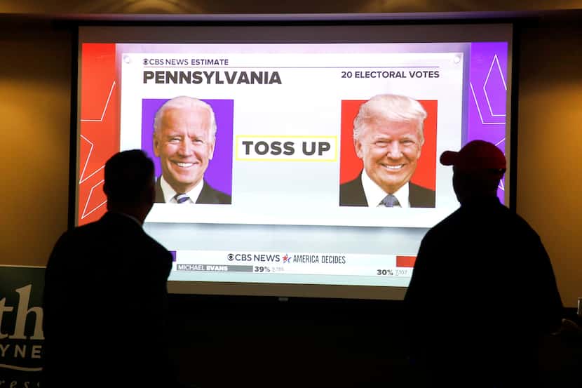 Early Presidential returns in Pennsylvania show that Democrat Joe Biden and Republican...