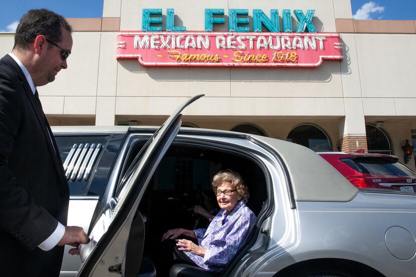 Agnes "Mickey" Santillo, 99, was treated to a limo ride and lunch at El Fenix on Monday. It...