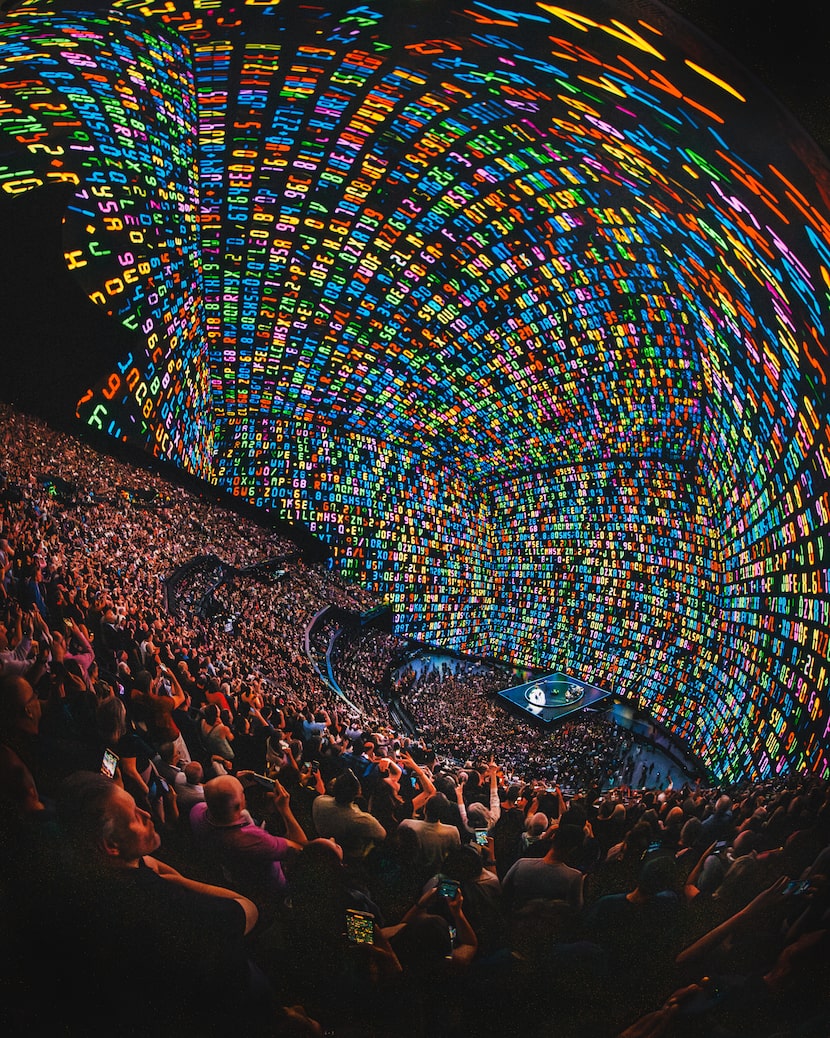 The Sphere in Las Vegas boasts a 250-foot-high LED wraparound screen with 16,000 speakers,...