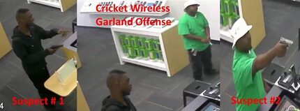  An image of the two men in last week's wireless store robbery in Garland.