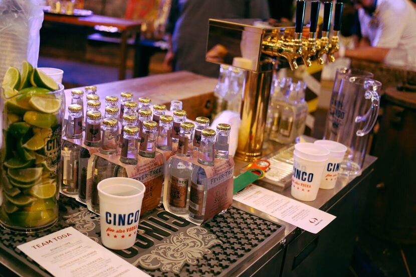 A set-up from a bar station at the 2015 Trigger's Toys benefit bash.