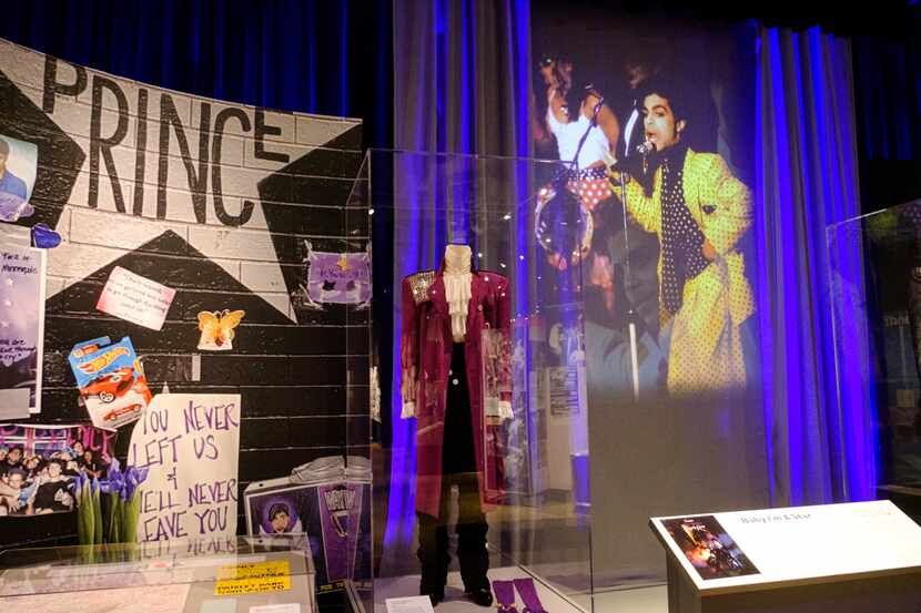 Prince's iconic suit from "Purple Rain" is on display at the Minnesota History Center...