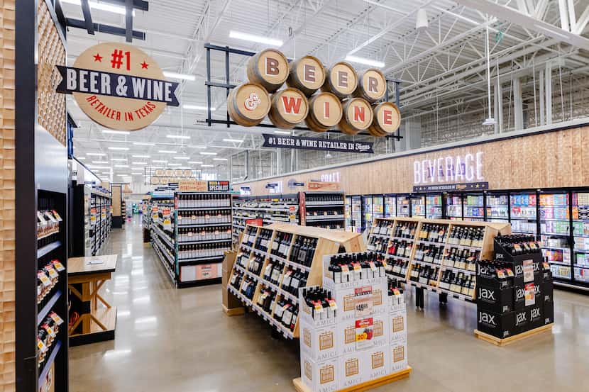 H-E-B's beer and wine department in the new store in north Fort Worth's Alliance area. H-E-B...