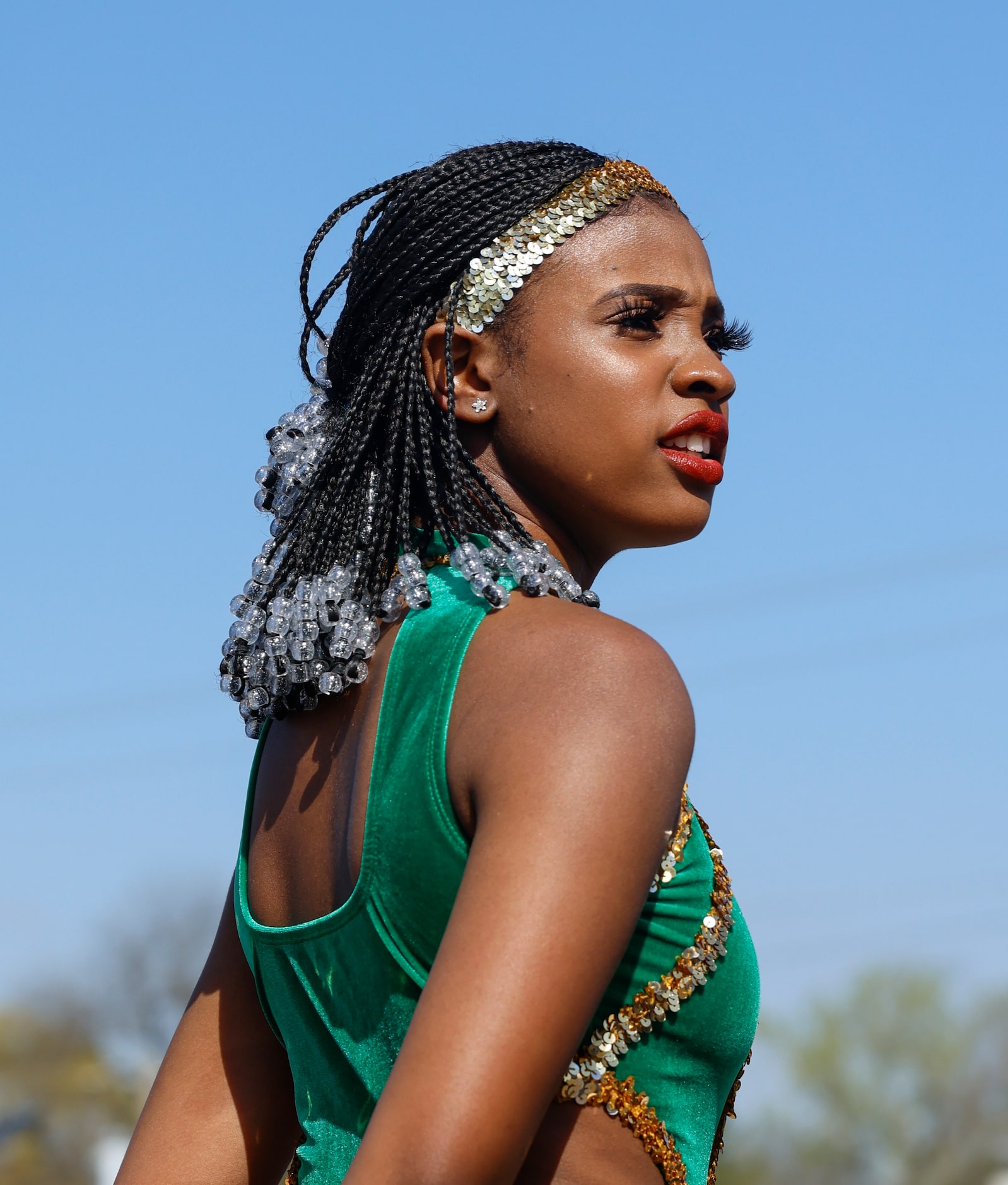 Kharyhgton Armstrong, 17, stands ready to perform during the celebration after the  Parade...