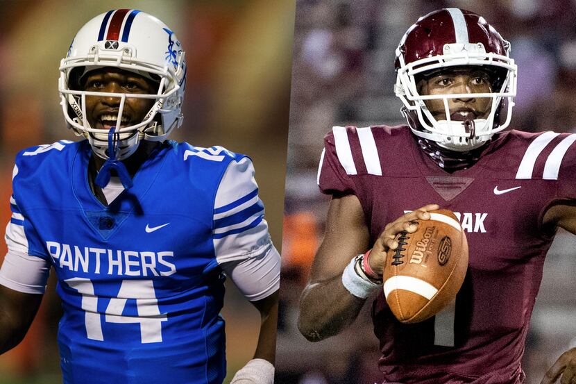 Chris Parson with Duncanville in 2019 (left) and with Red Oak in 2020.