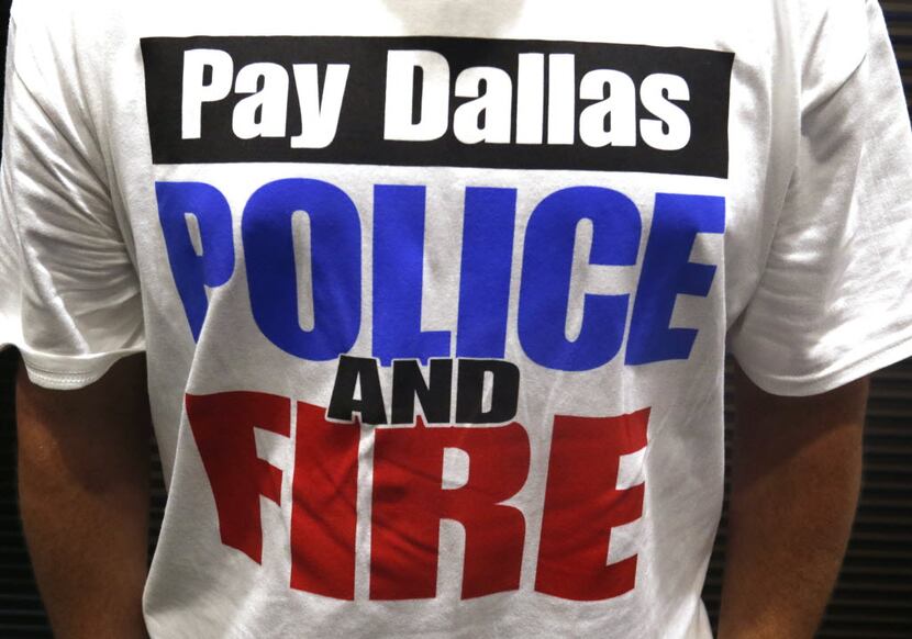 Dallas police officers, first responders and their supporters attended a meeting at Dallas...