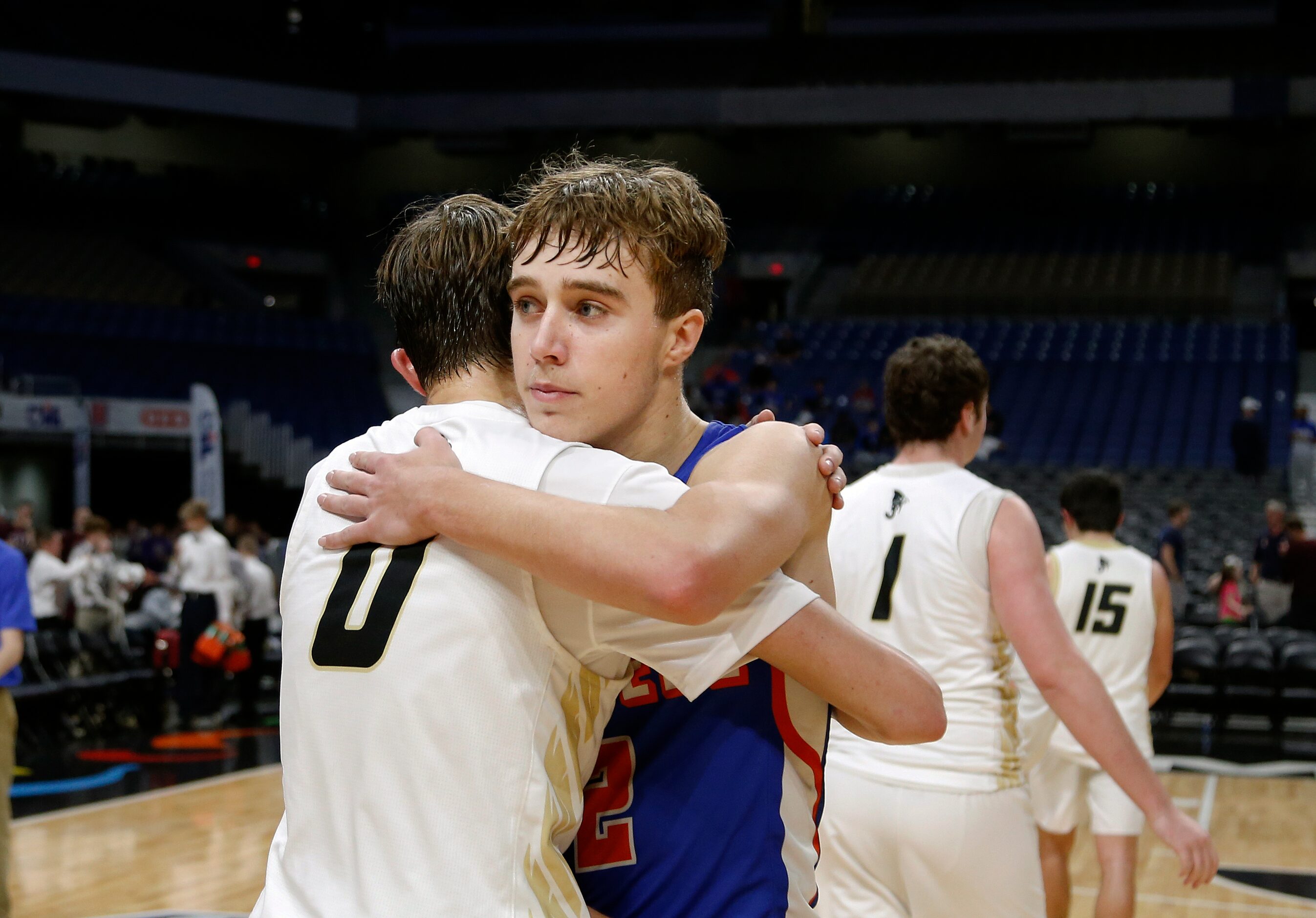 Slidell guard Jaden Luttrell #2 took time to greet and console each Jayton player as he does...