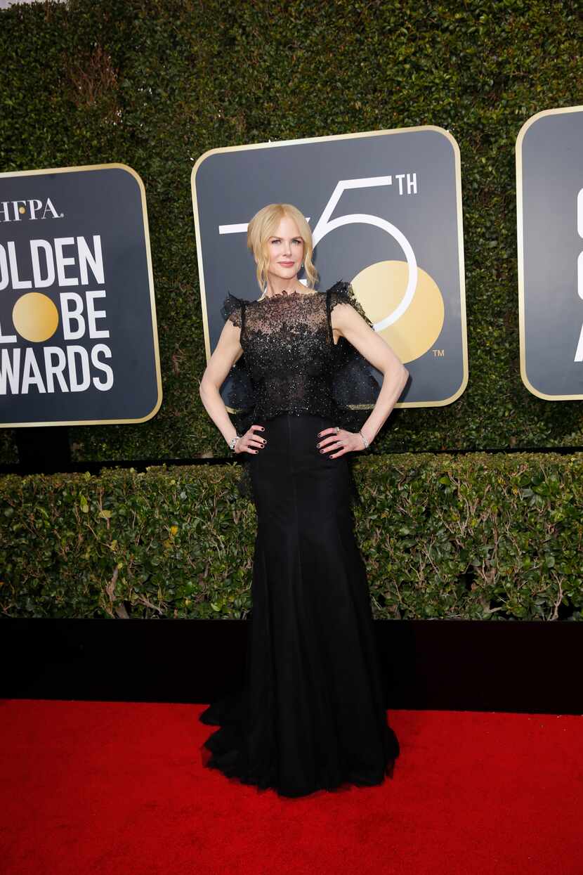 Nicole Kidman arrives at the 75th Annual Golden Globes at the Beverly Hilton Hotel in...
