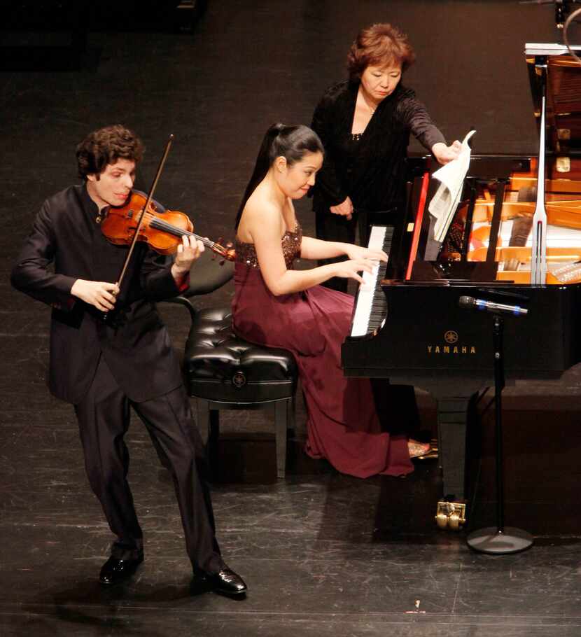Violinist Augustin Hadelich and pianist Joyce Yang performed Beethoven's Sonata No. 8 in G...