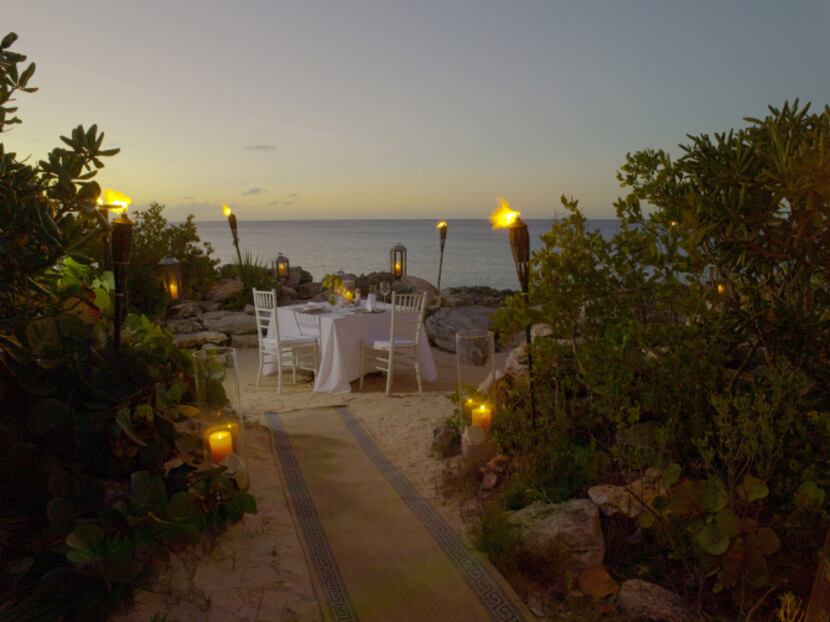 Dining by the Ocean at the Amanyara Resorts in the Turks and Caicos Islands.