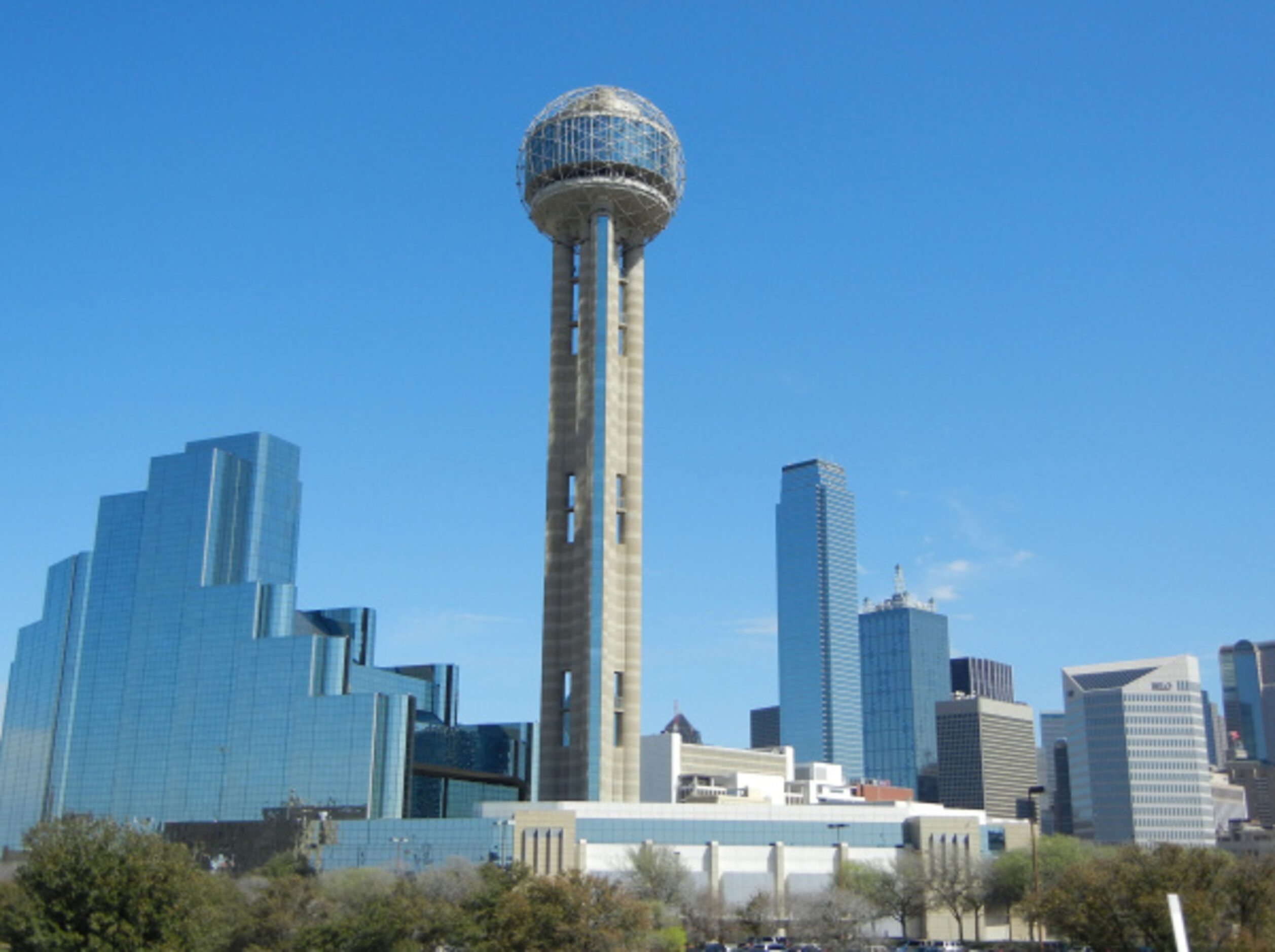 REUNION TOWER EXPERIENCE -- The view. Alas, the public viewing balcony has been closed for...