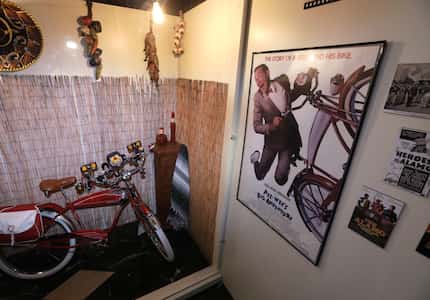 Items from the movie Pee-Wee's Big Adventure on display during the Texas Cinema exhibit at...