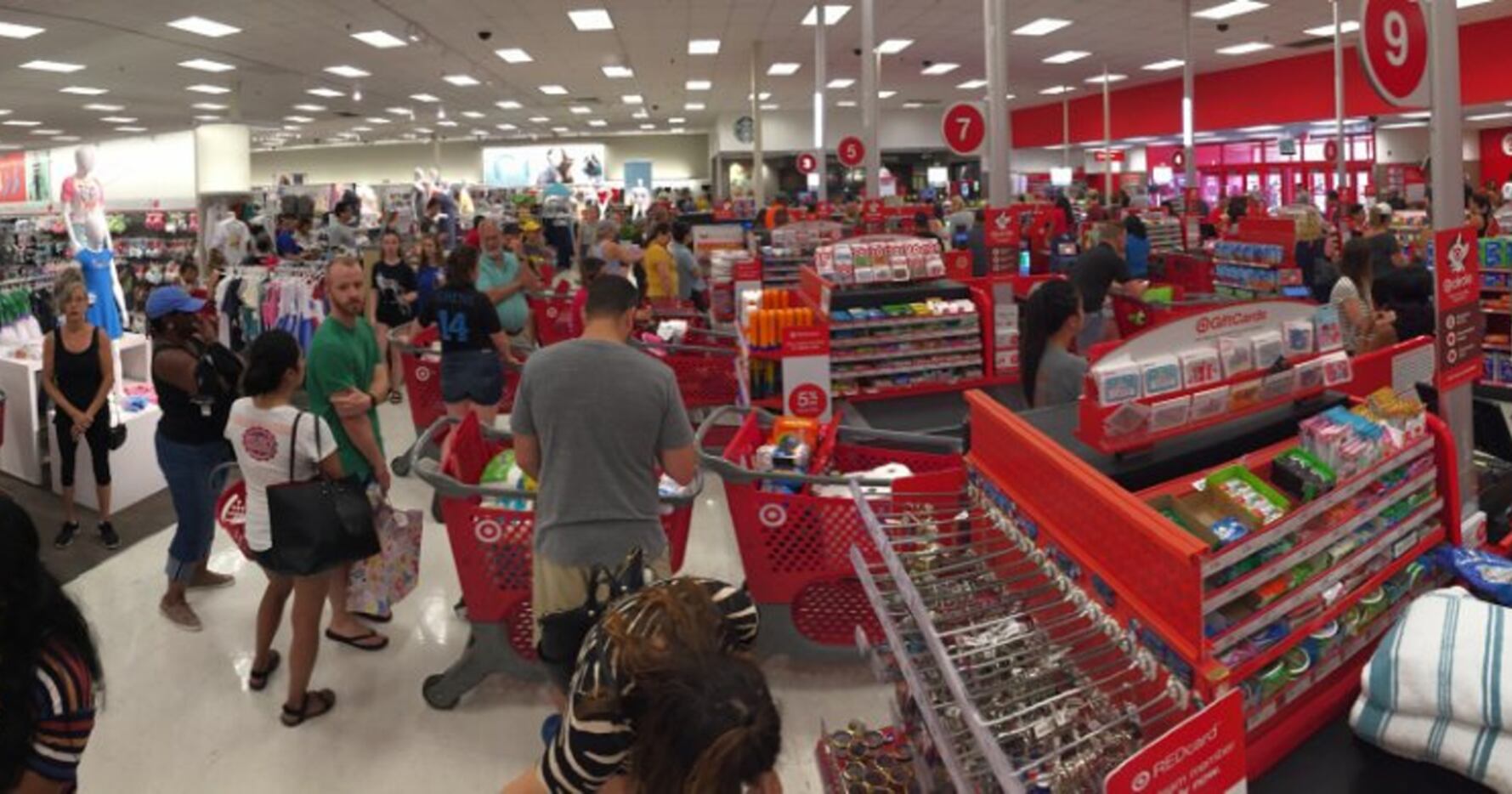 The system glitch clogged checkout aisles at the Cityplace Target in Dallas on Saturday..