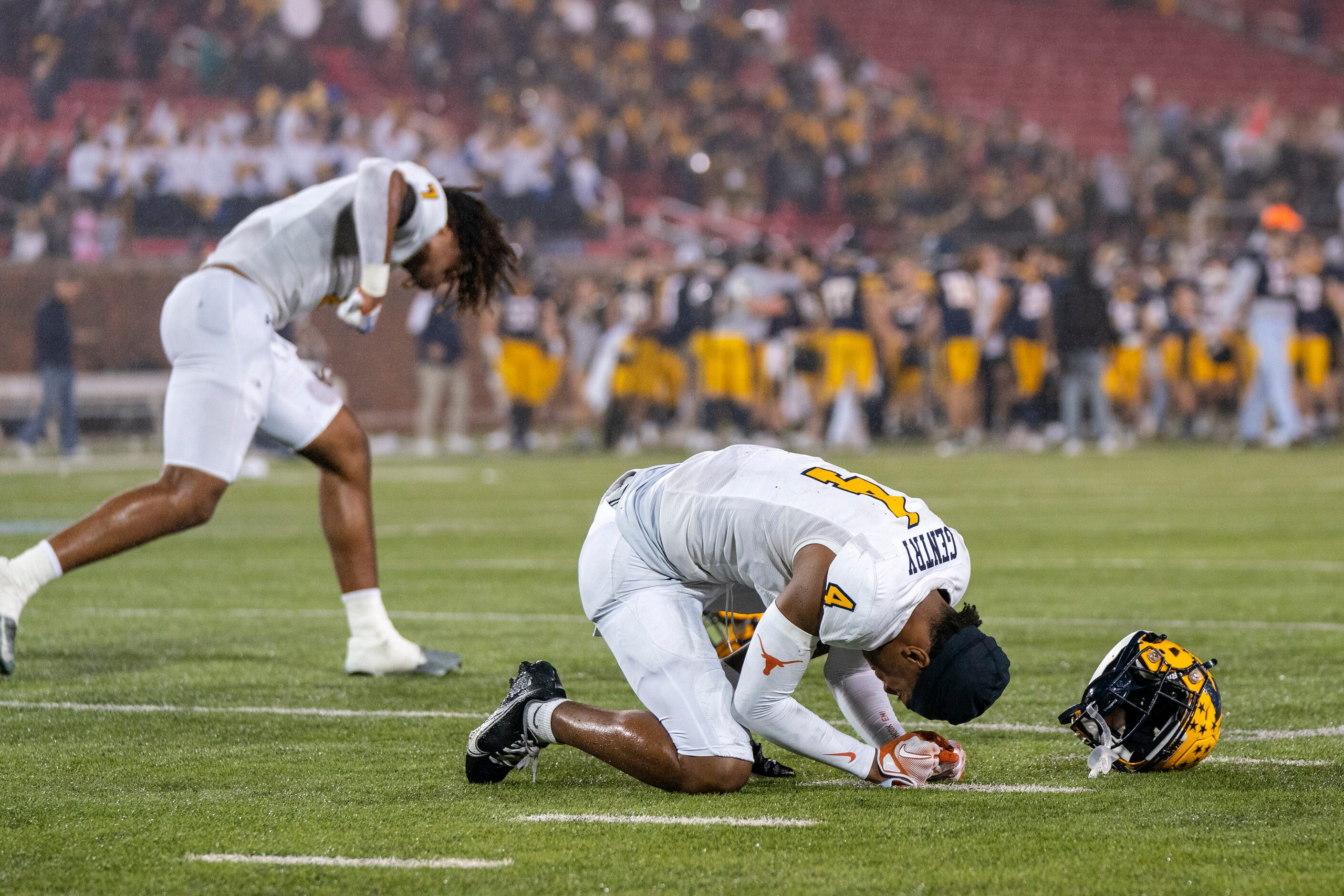 McKinney senior defensive back Zadian Gentry (4) and and junior linebacker Riley Pettijohn...