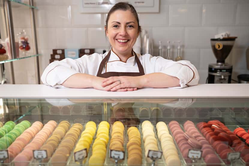 Andrea Meyer, of Bisous Bisous Patisserie, at her shop in Dallas, on Tuesday, Feb. 23, 2021. 