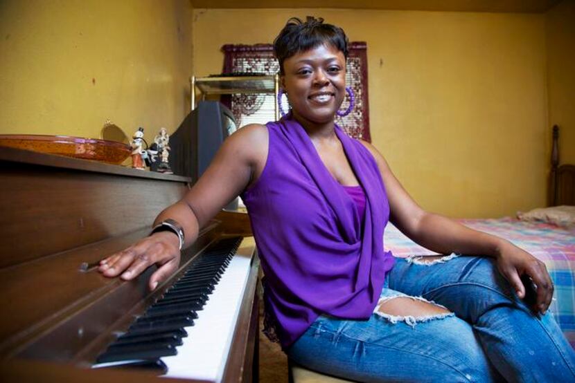 
Sheena Boyd of Dallas was one of Carolyn Harris’ students who received a piano when she...