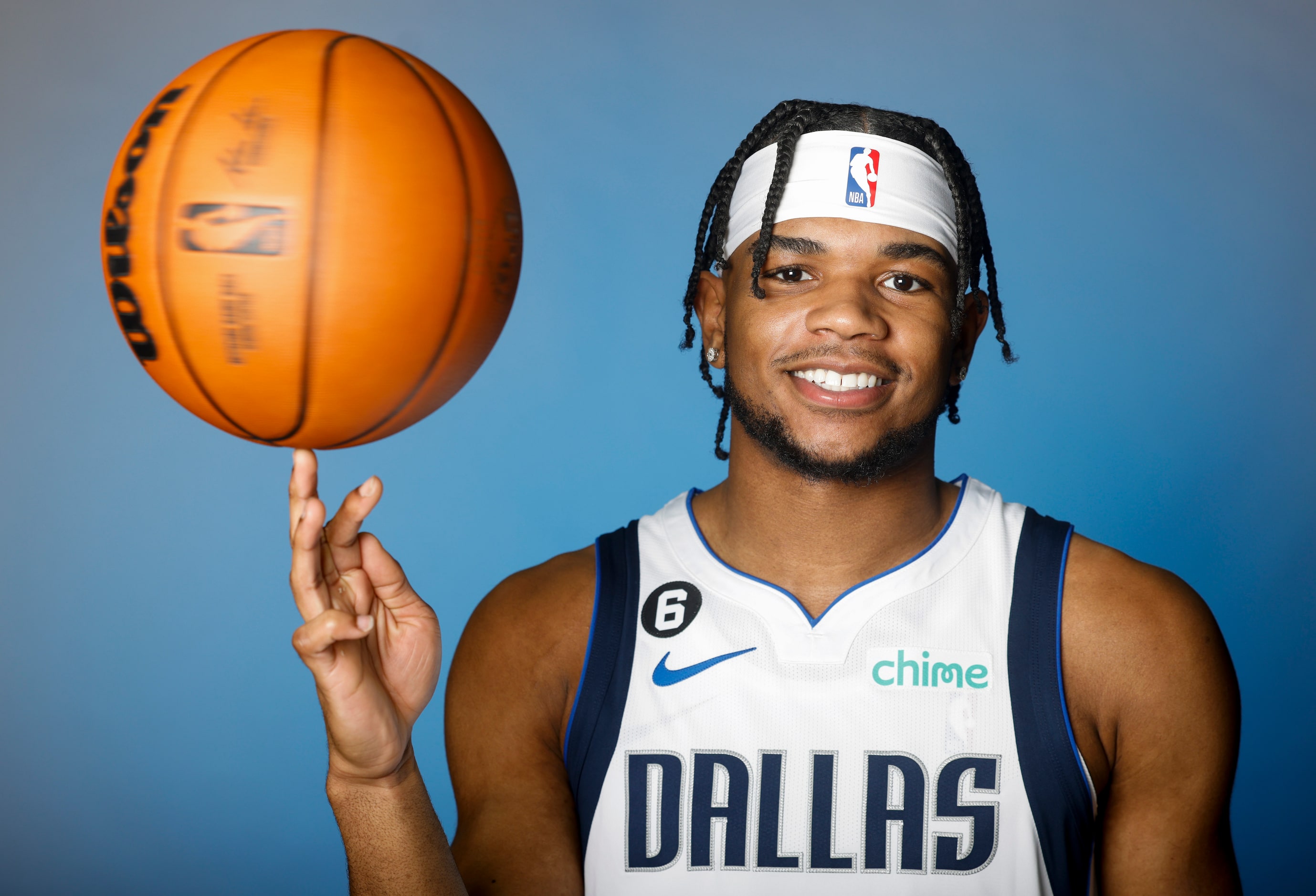 Dallas Mavericks’ Jaden Hardy is photographed during the media day at American Airlines...