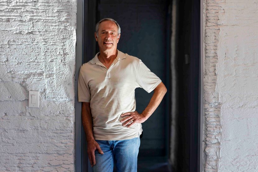 Craig Pettit, president of MRB Robotics, stands inside one of his 3D-printed houses in Mabank.