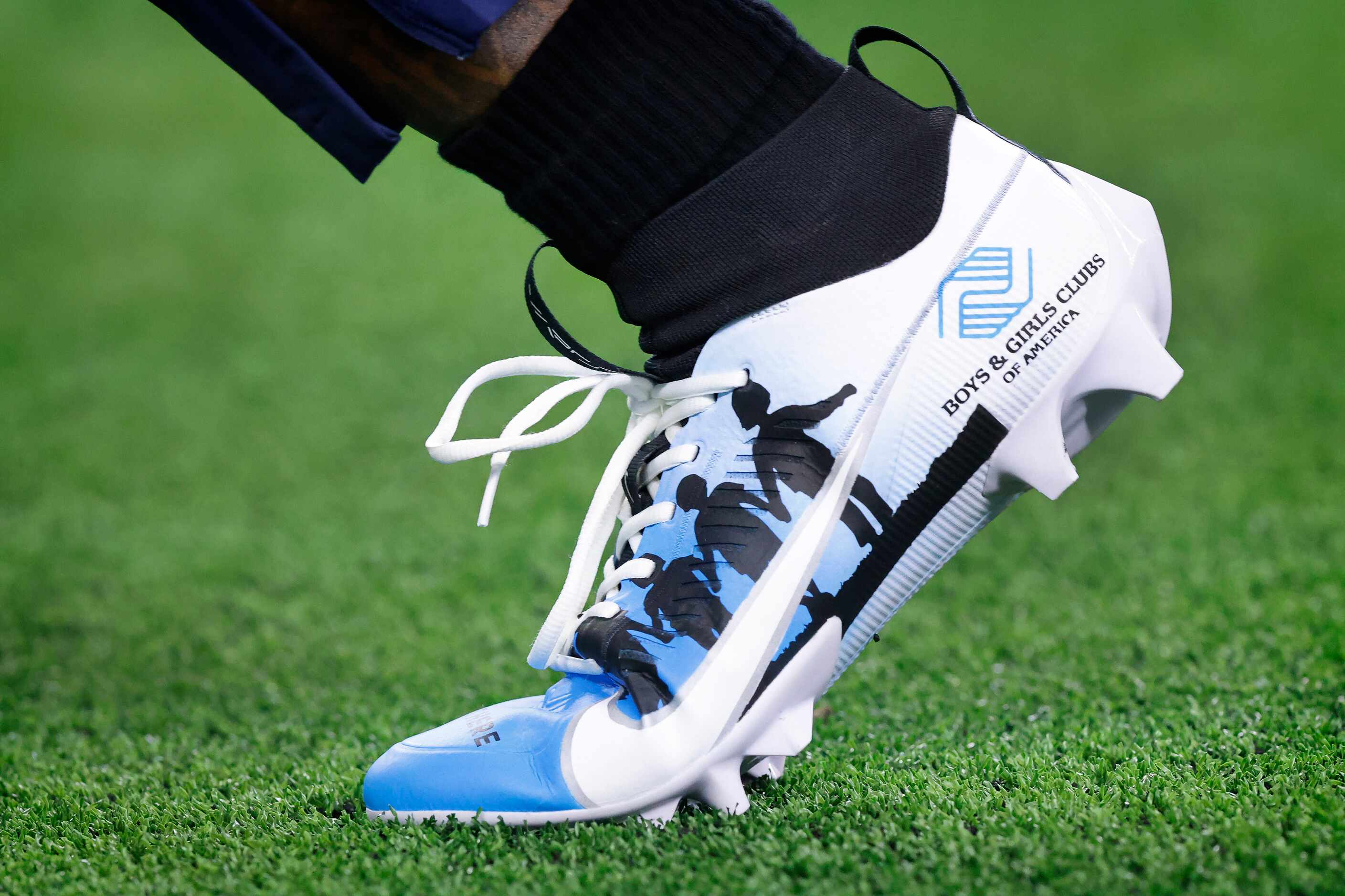 Dallas Cowboys wide receiver CeeDee Lamb wears his Boys and Girls Clubs of America shoes for...