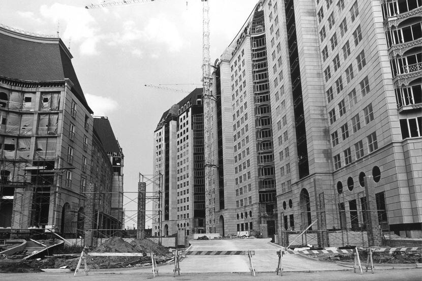  Under construction in 1985, the roadway between the Crescent office towers and Crescent...