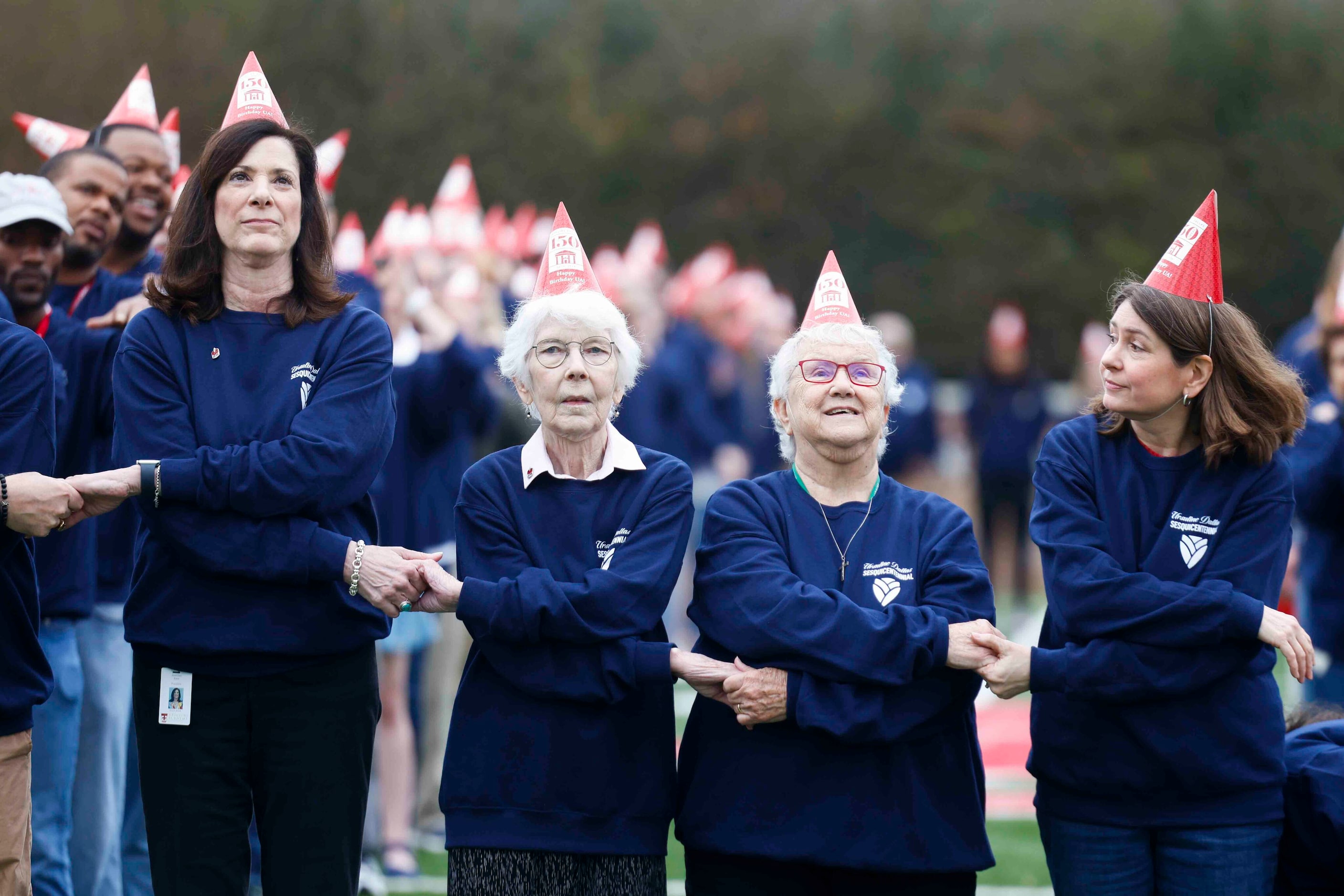 From left, Gretchen Kane, President of Ursuline Academy of Dallas, sister Mary Troy, sister...