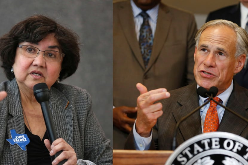 Democratic gubernatorial candidate Lupe Valdez (left) and Republican incumbent Gov. Greg Abbott
