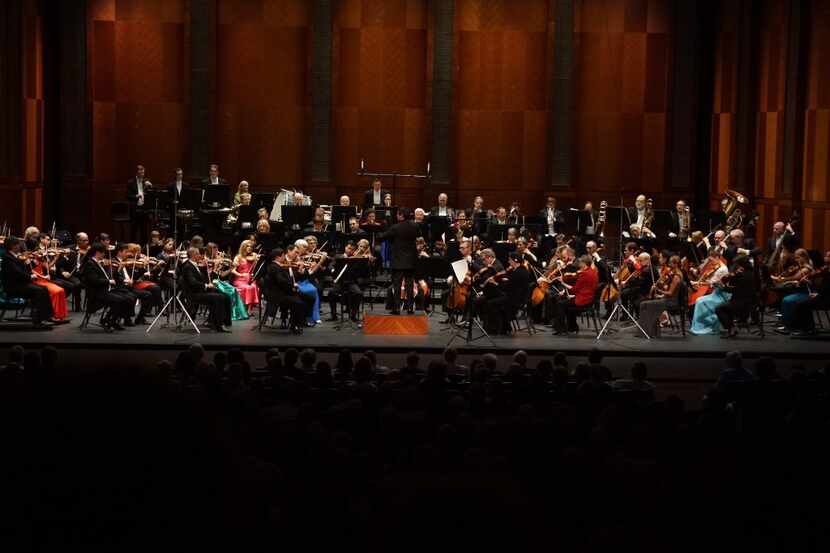 The Fort Worth Symphony Orchestra performs at the Bass Performance Hall in Fort Worth on May...