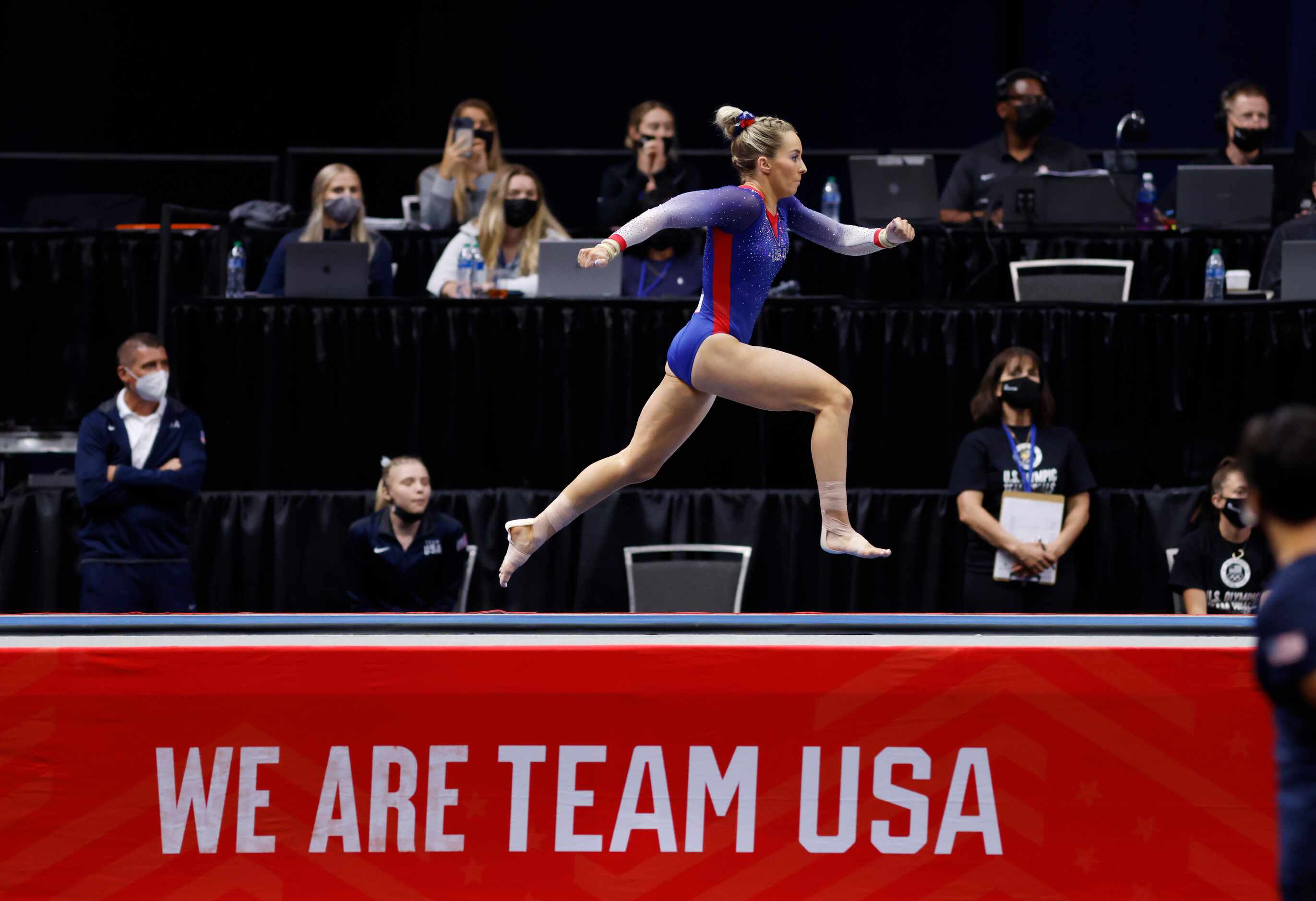 MyKayla Skinner competes on the vault during day 2 of the women's 2021 U.S. Olympic Trials...