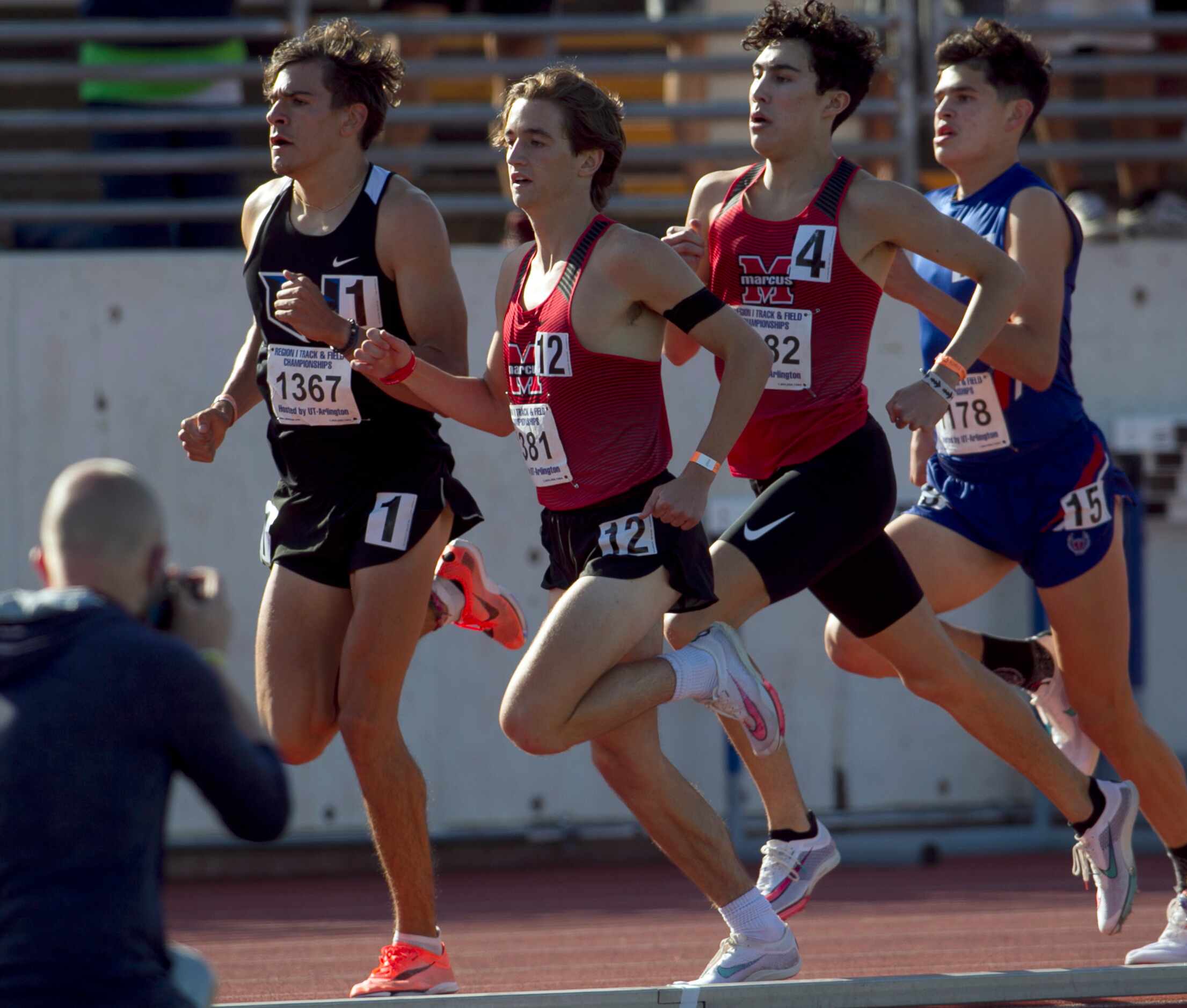 The competition was competitive in the Class 6A Boys 800 Meter Run event. From left are...