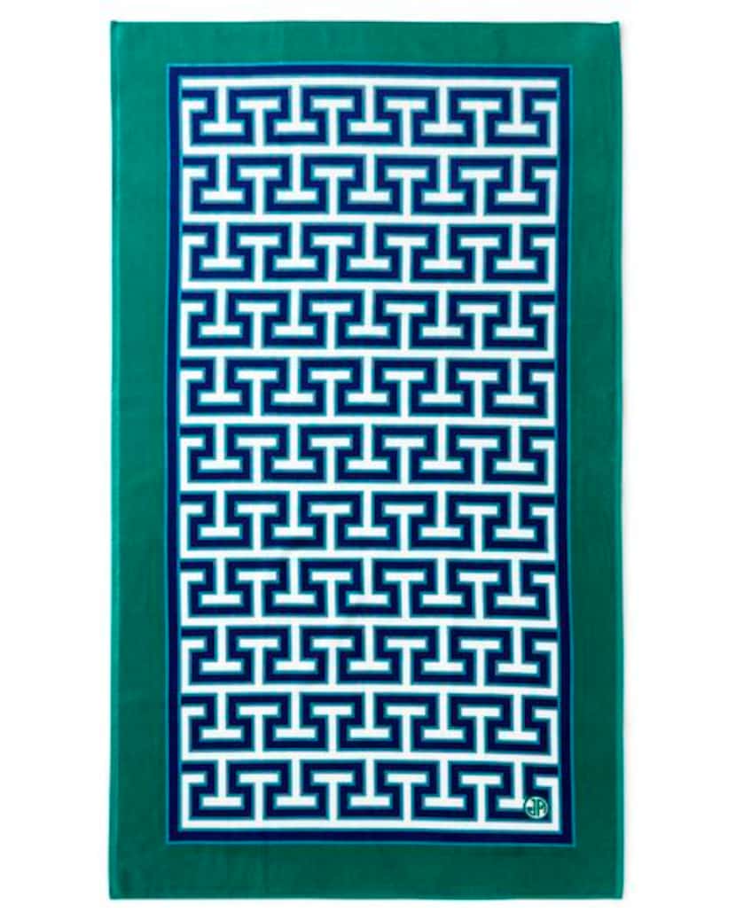 
Leave it to Greek key king Jonathan Adler to create a towel with a hint of the symbol and...