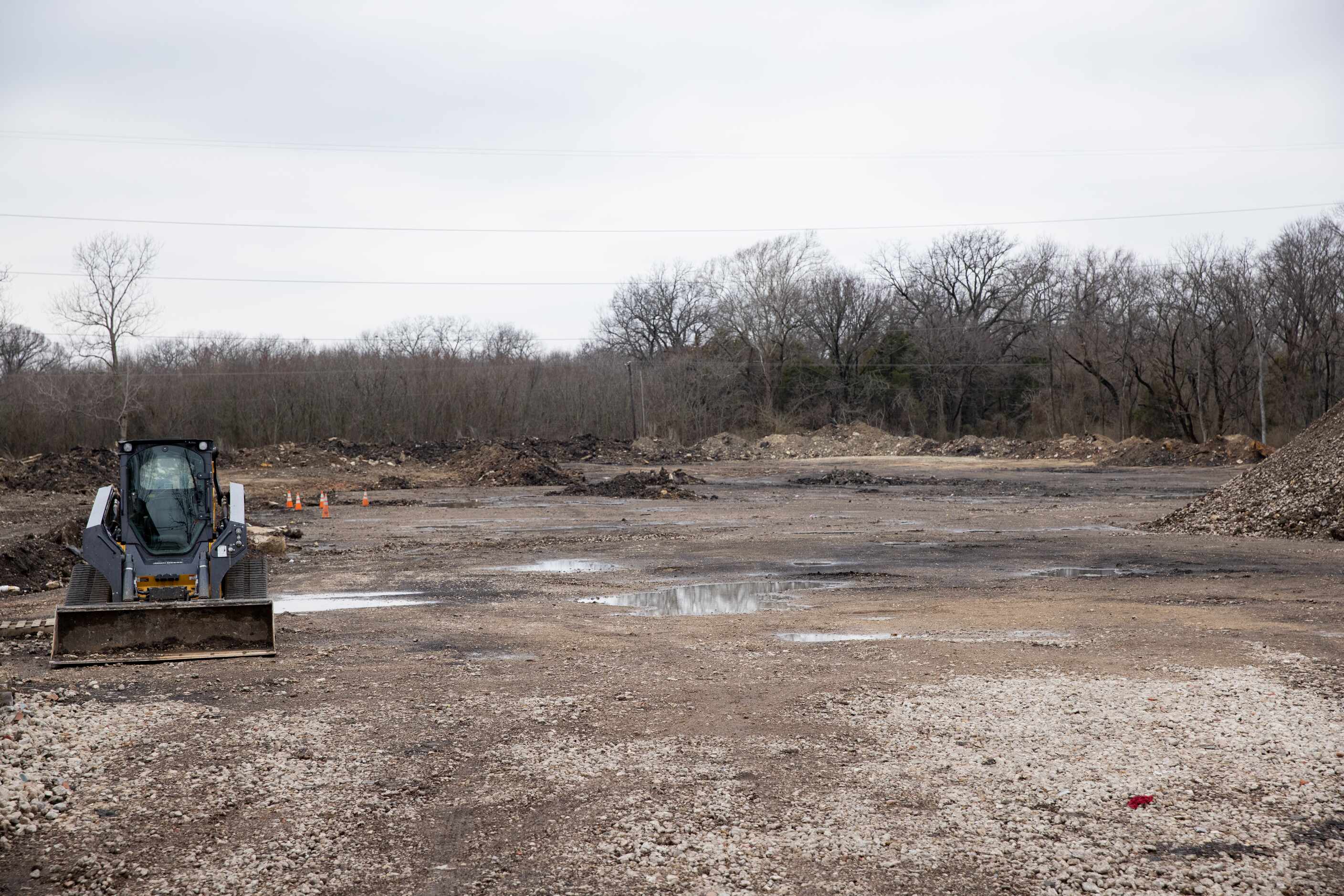 The empty lot where Shingle Mountain stood in Dallas on Friday, Feb. 26, 2021. (Juan...