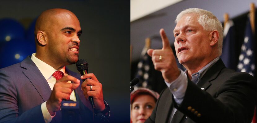 Democrat Colin Allred (left) is challenging Republican U.S. Rep. Pete Sessions in the 32nd...