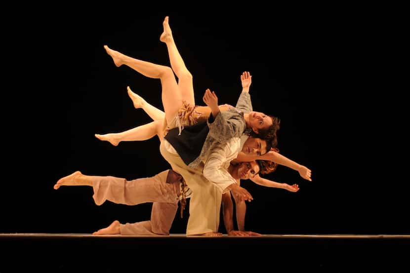 Company members of Delfos Danza Contemporánea perform "When the Disguises are Hung Up," a...