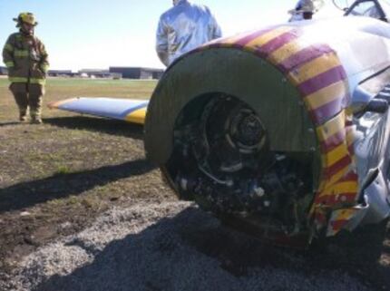 The damage to the plane's nose was substantial. (Chad Hodge/Dallas Fire-Rescue)