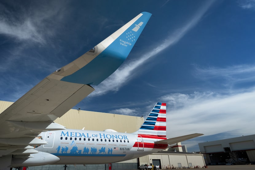 American Airlines' Flagship Valor plane. Inside the plane, passengers can scan a QR code...