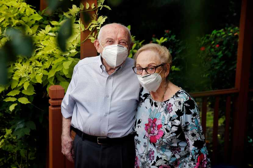 Holocaust survivor Max Glauben and his wife, Frieda, are photographed outside their Dallas...