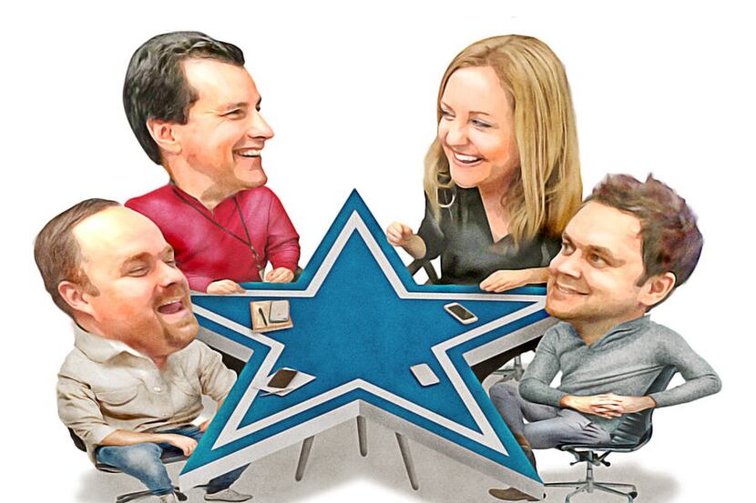 SportsDay's Cowboys experts (starting in bottom left going clockwise): Brandon George, David...