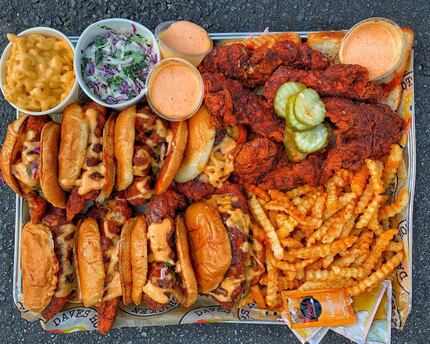 You'd better be sharing if you're ordering this much Dave's Hot Chicken.