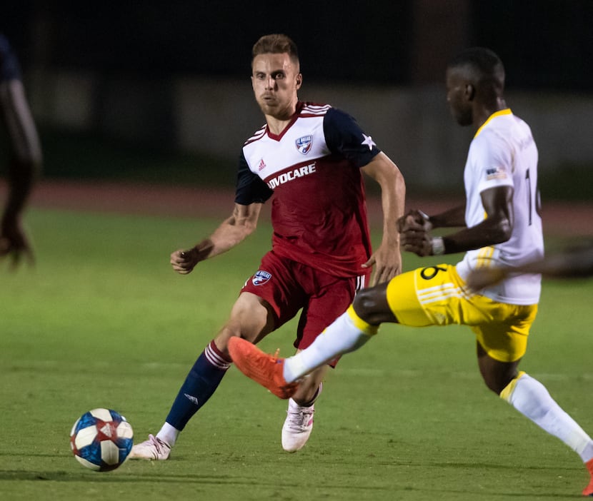 DALLAS, TX - JUNE 19: Bressan in action during the Lamar Hunt U.S. Open Cup round of 16...