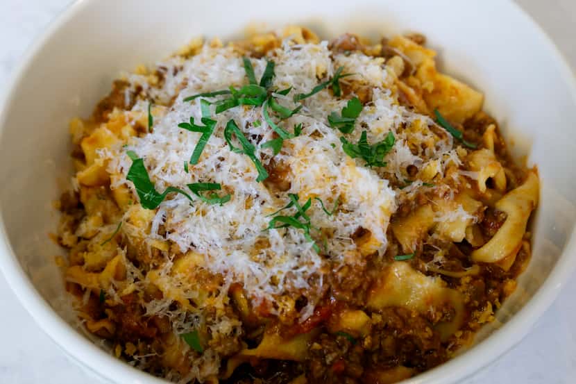Tagliatelle Bolognese is one of the pastas on chef-owner Leigh Hutchinson's menu at Via...
