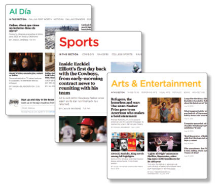 DallasNews, GuideLive, SportsDay, and Al Día have merged into one, easier-to-navigate site.