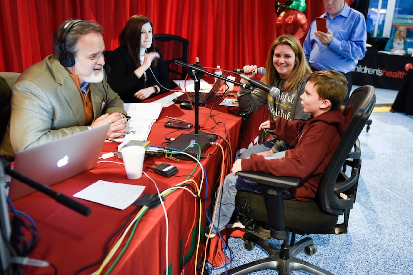 Car crash patient Braden McCollum and his mother were interviewed by Jody Dean at the...