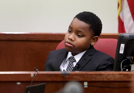 Zion Carr, 11, testifies during the murder trial of former Fort Worth police officer Aaron...