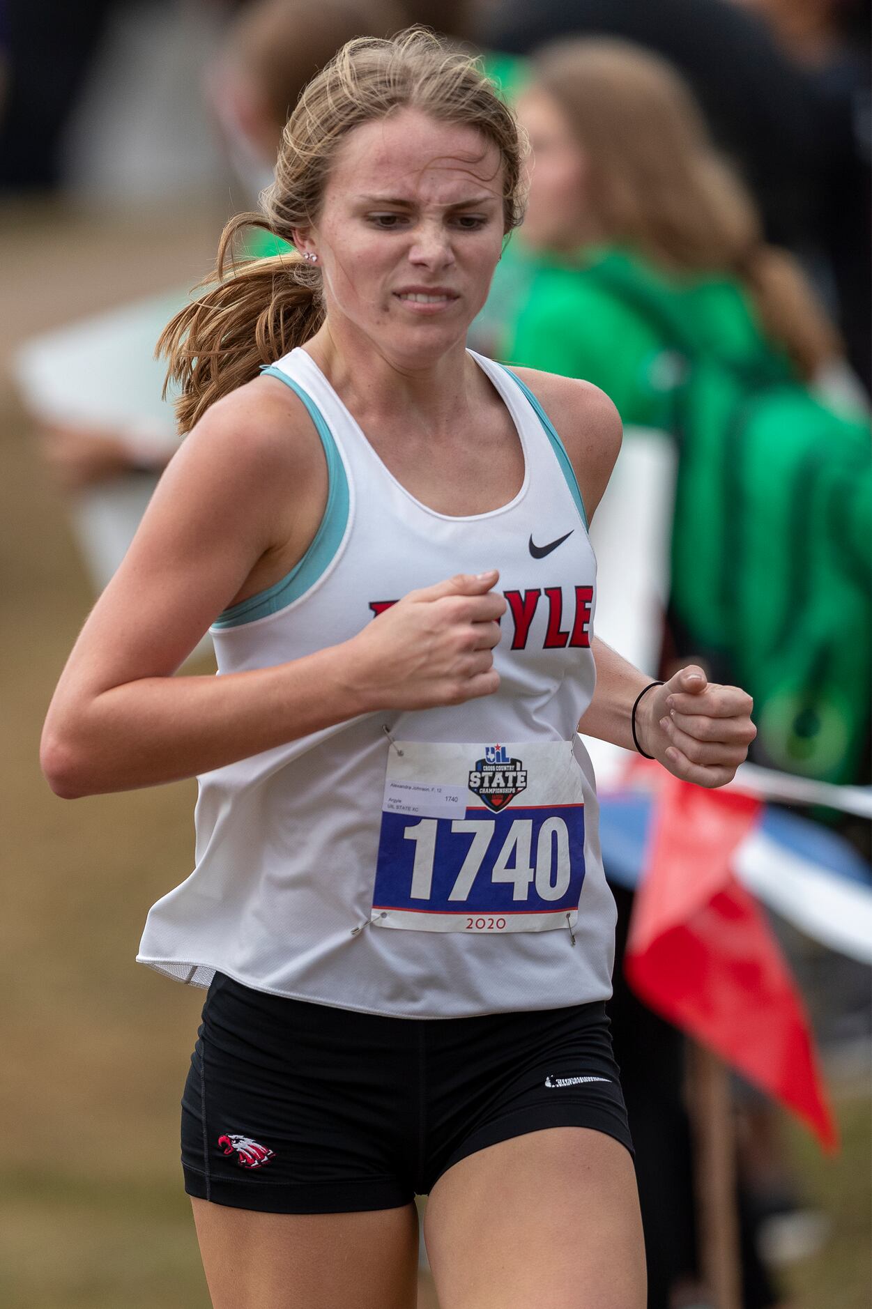 Argyle's Alexandra Johnson (1740) finishes 13th in the girls UIL Class 4A state cross...