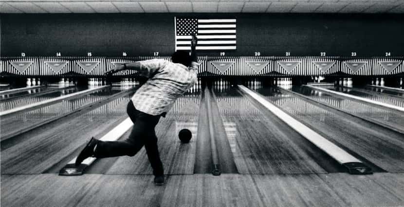 Charlie McPhee took a shot on the Bronco Bowl's lanes in 1990.