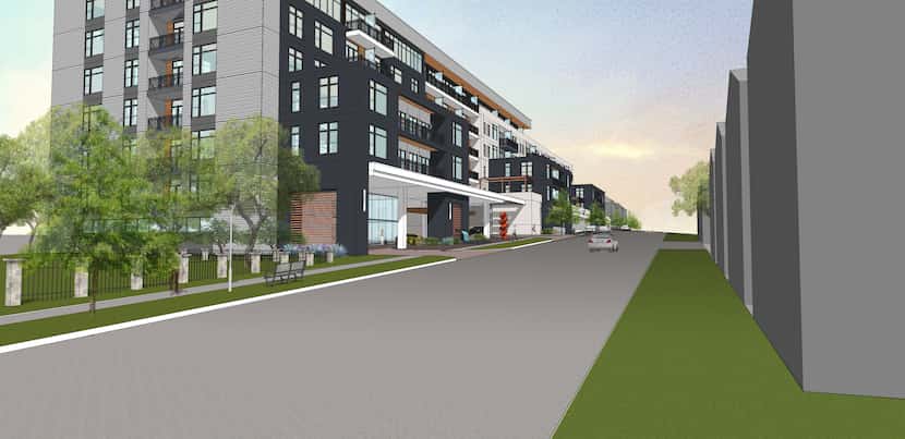The Drake at White Rock Lake condo building is planned near Tenison Park Golf Course.